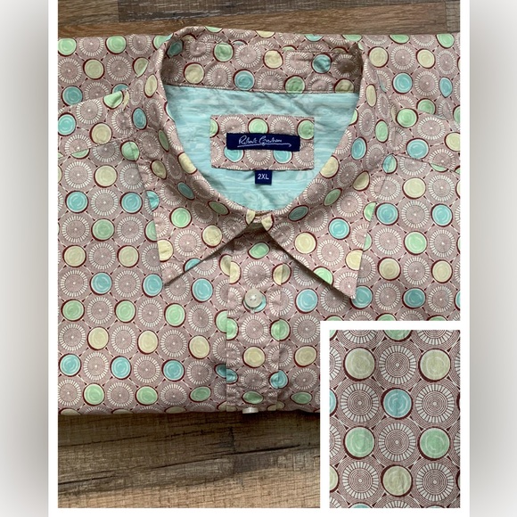 Rare Find! Robert Graham Button-down Reverse Cuff Long-sleeve Shirt Size-2XL EUC - Picture 4 of 16